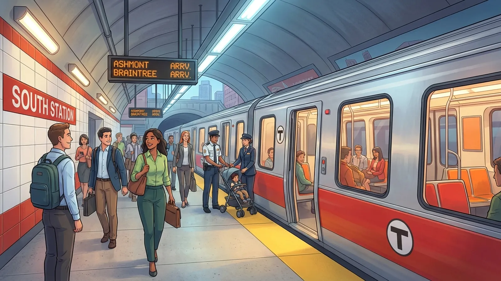 Boston Red Line Resumes After Brief Delay