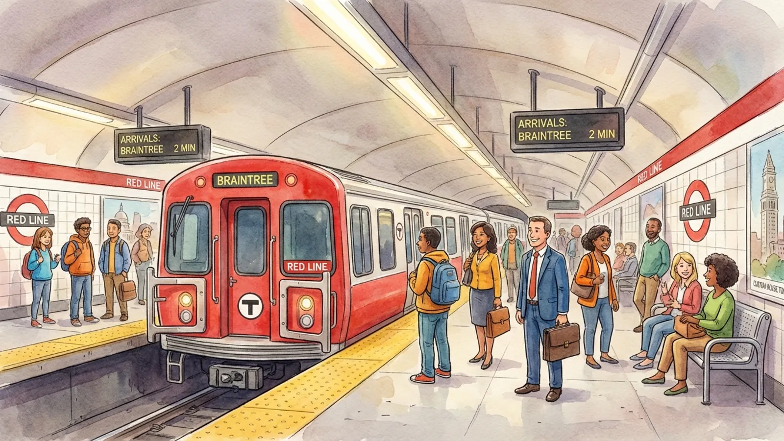 Boston Red Line Adapts to Brief Service Pause