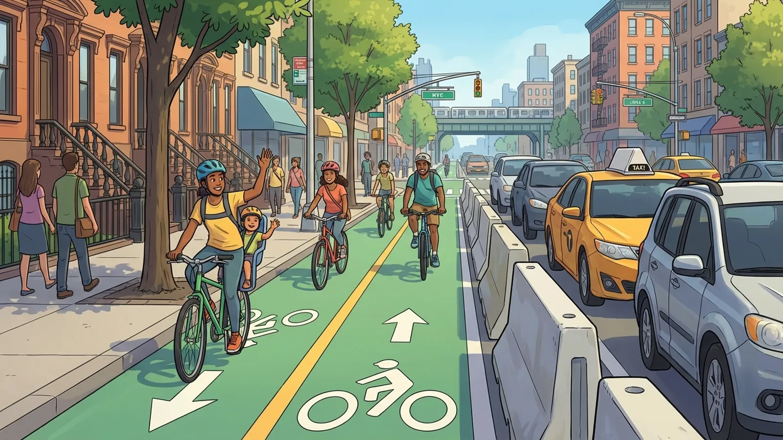 NYC Adds 1.3-Mile Protected Bike Lane to Brooklyn