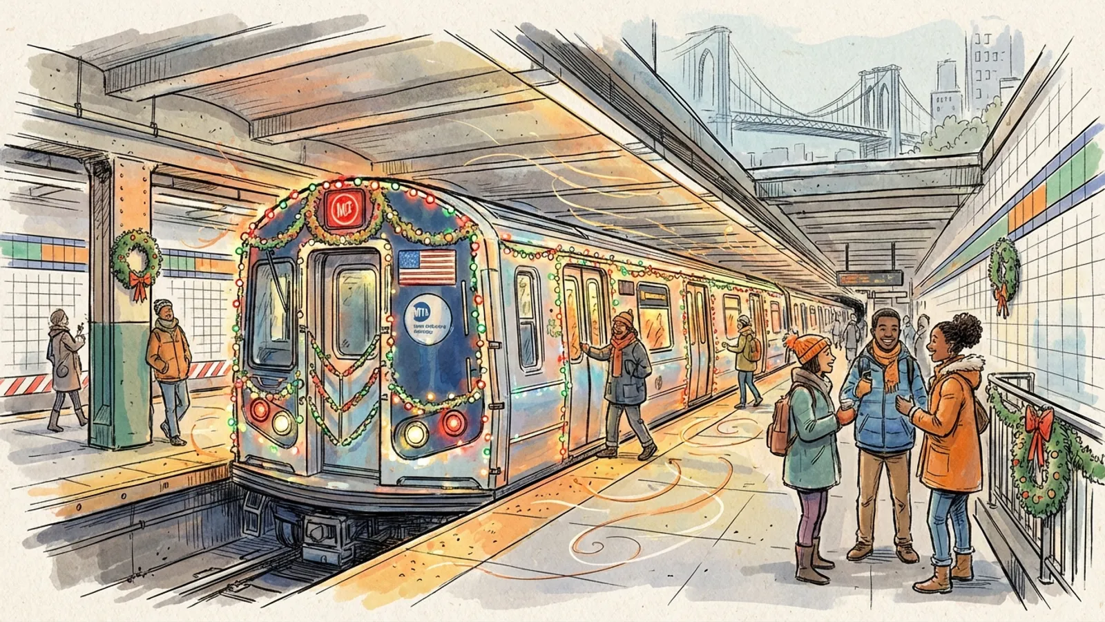 NYC Holiday Trains Brighten Commutes Through New Year
