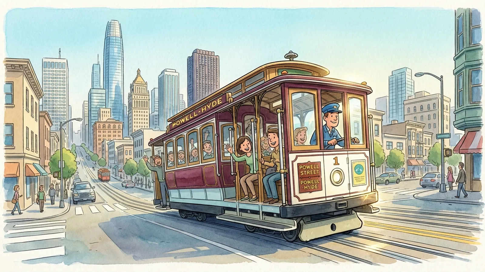 SF Cable Cars Adapt to Downtown Traffic Conditions