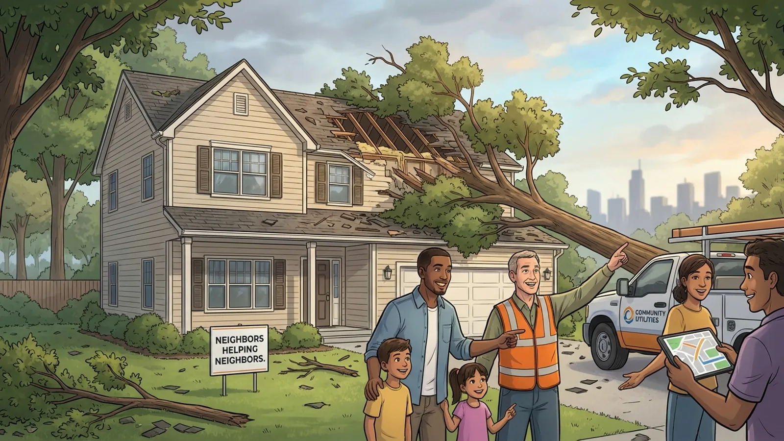 Philadelphia Family Safe After Tree Strikes Home