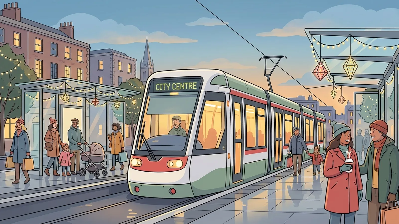 Dublin Luas Adapts for Christmas — Plan Ahead