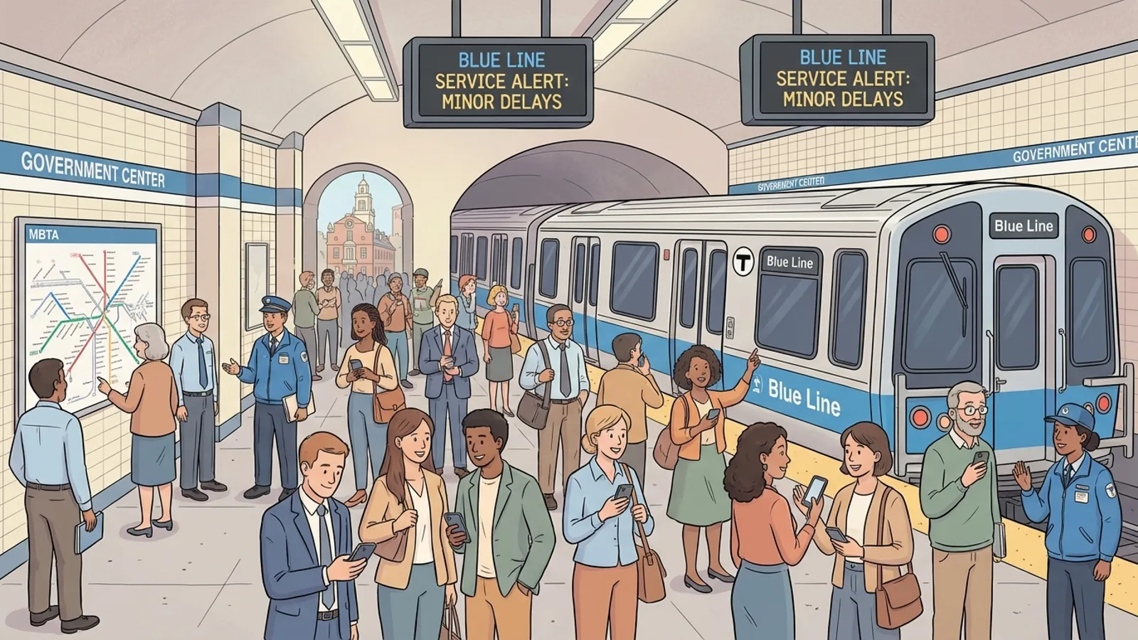 Boston Blue Line Delays — Crews Working to Restore Service