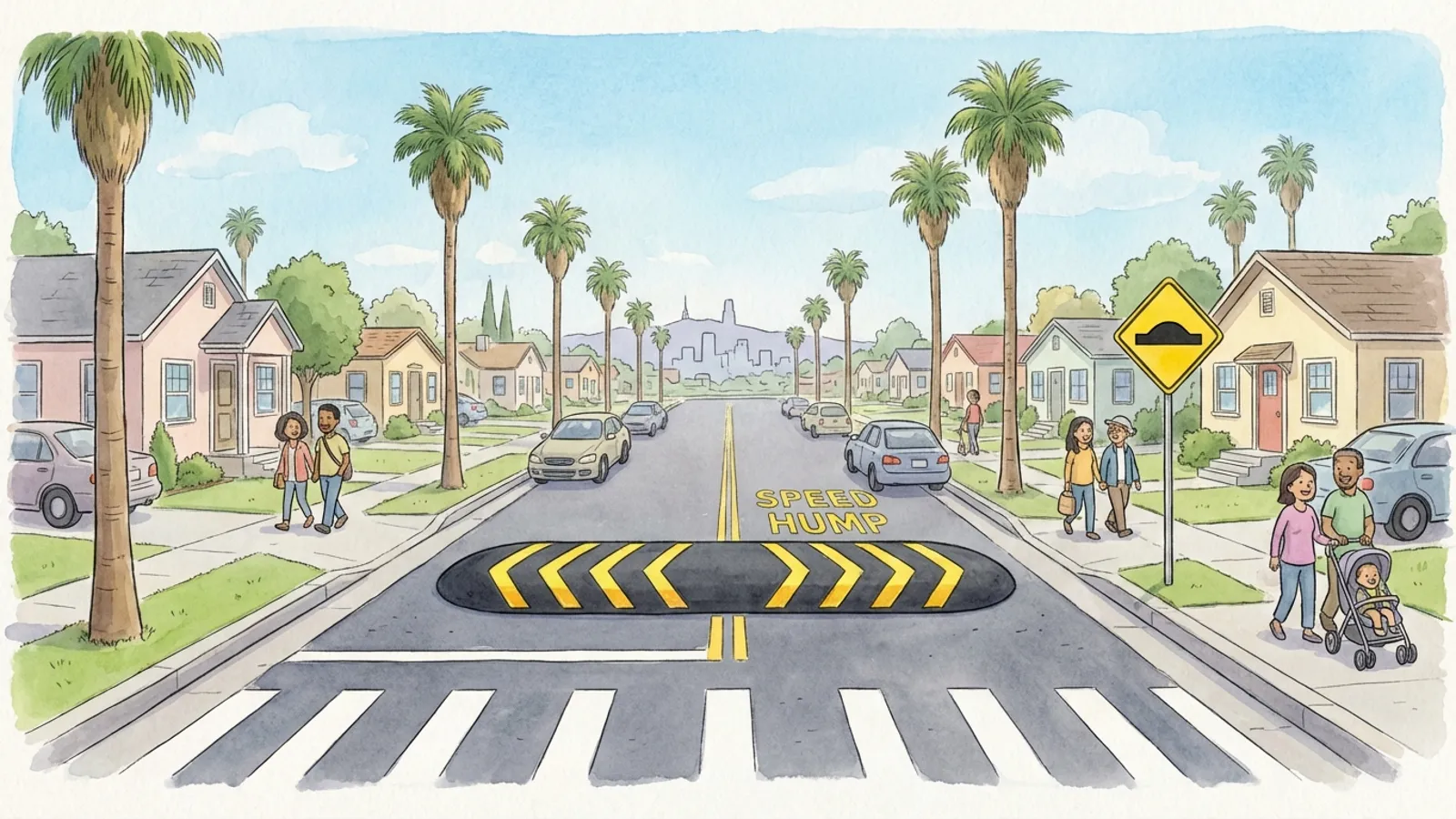 LA Adds 10 Speed Humps to Boost Pedestrian Safety