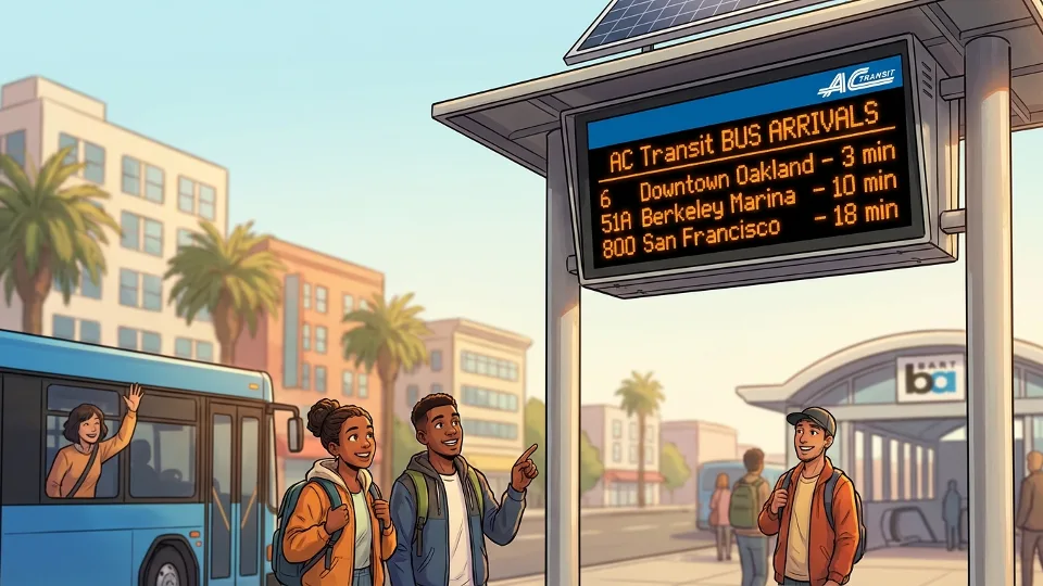 AC Transit customer service information display showing schedule and route information