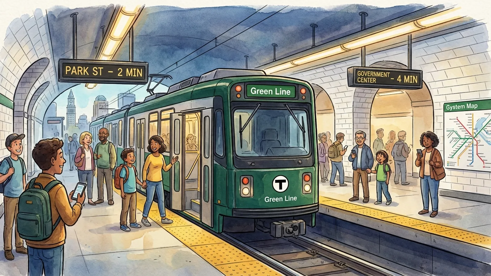 Boston Green Line Resumes After Brief Delay