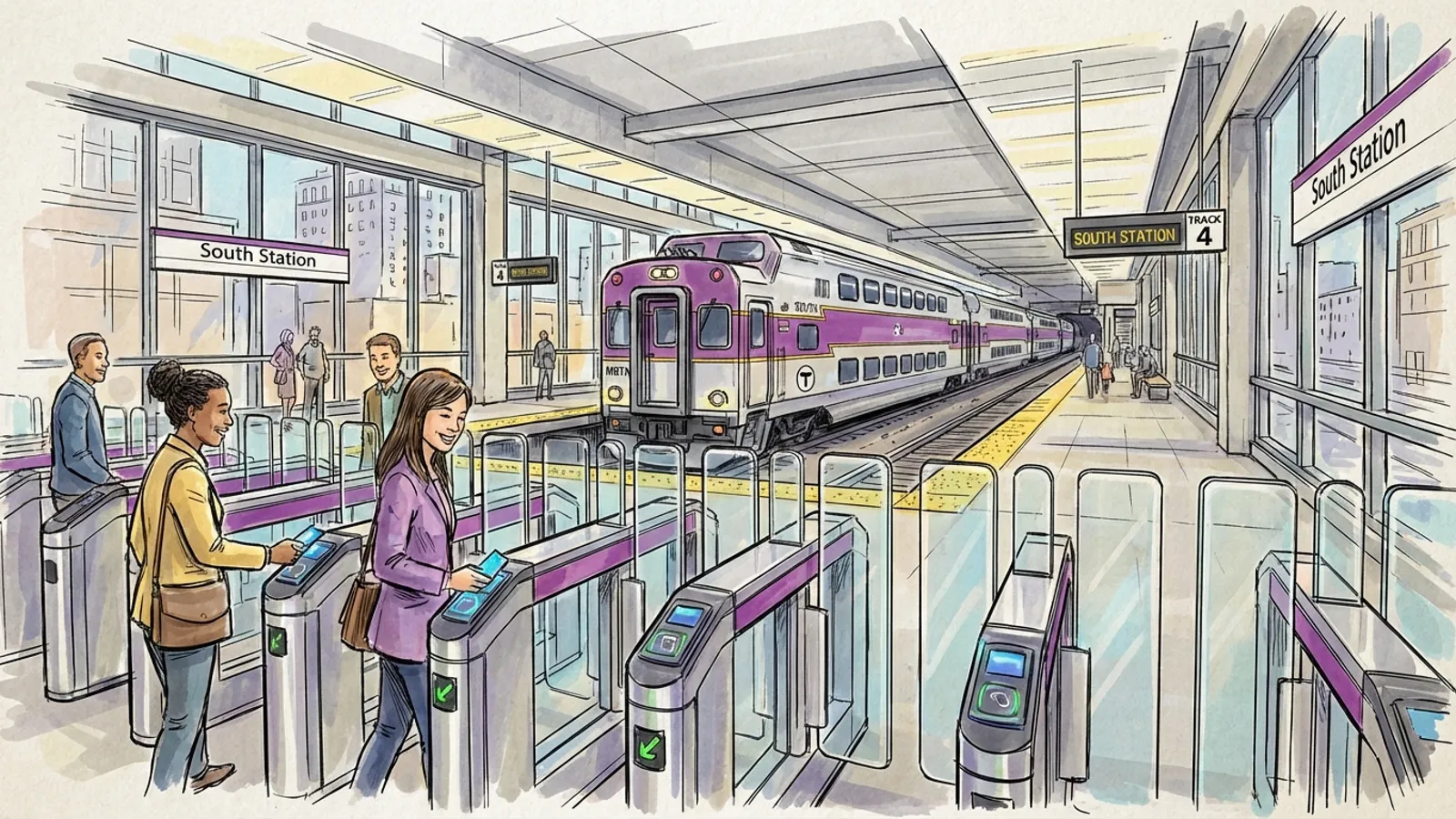 Boston MBTA Activates Fare Gates at South Station
