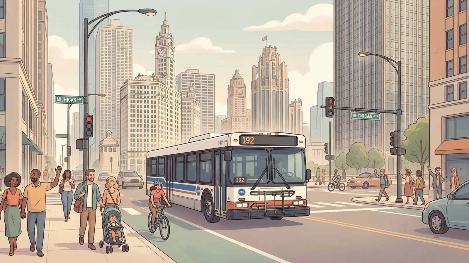 Chicago CTA Route 192 Shifts to Michigan Avenue