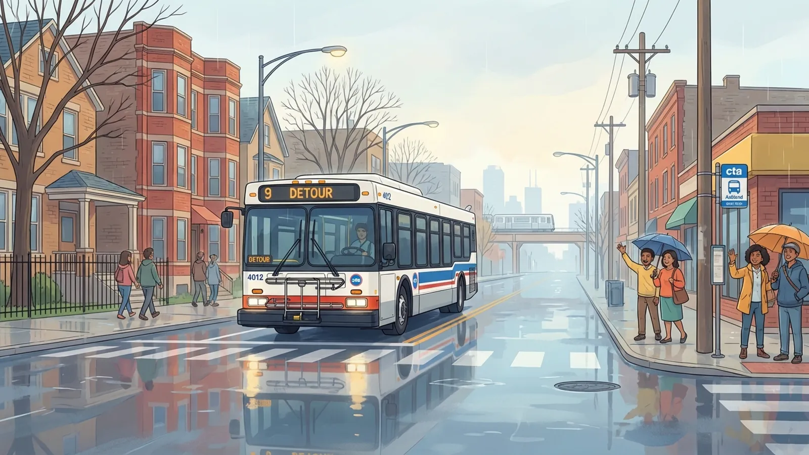 Chicago CTA Adapts Route 8 Service During Flooding