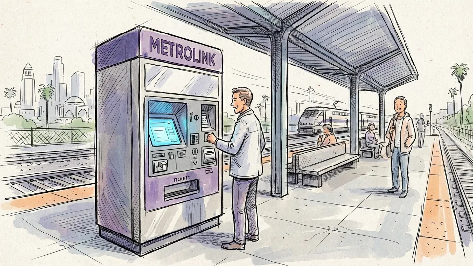 Metrolink ticket vending machine at train station
