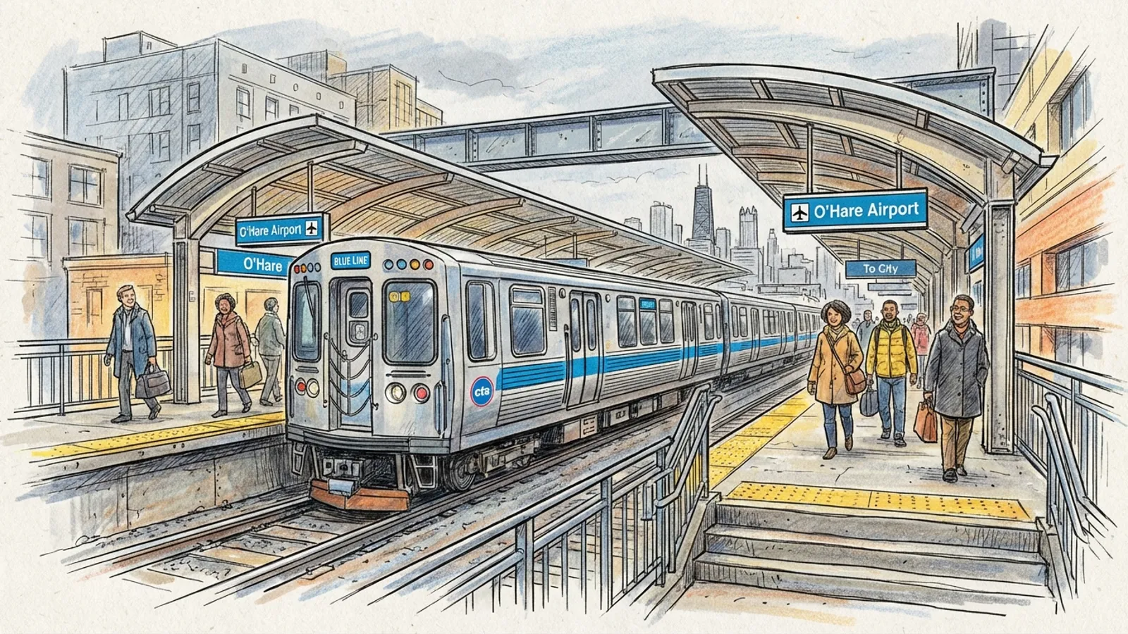 Chicago Blue Line Adapts Service at O'Hare