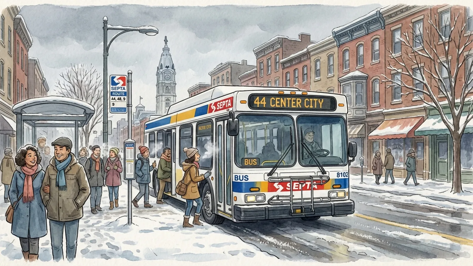 Philadelphia SEPTA Keeps Moving Through Arctic Cold