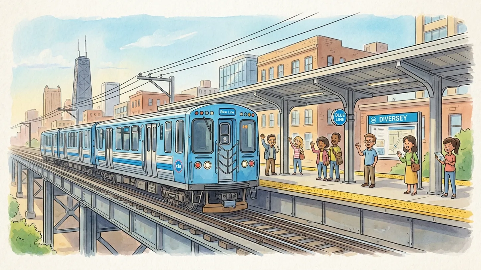 Chicago Blue Line Adapts Service for Track Work