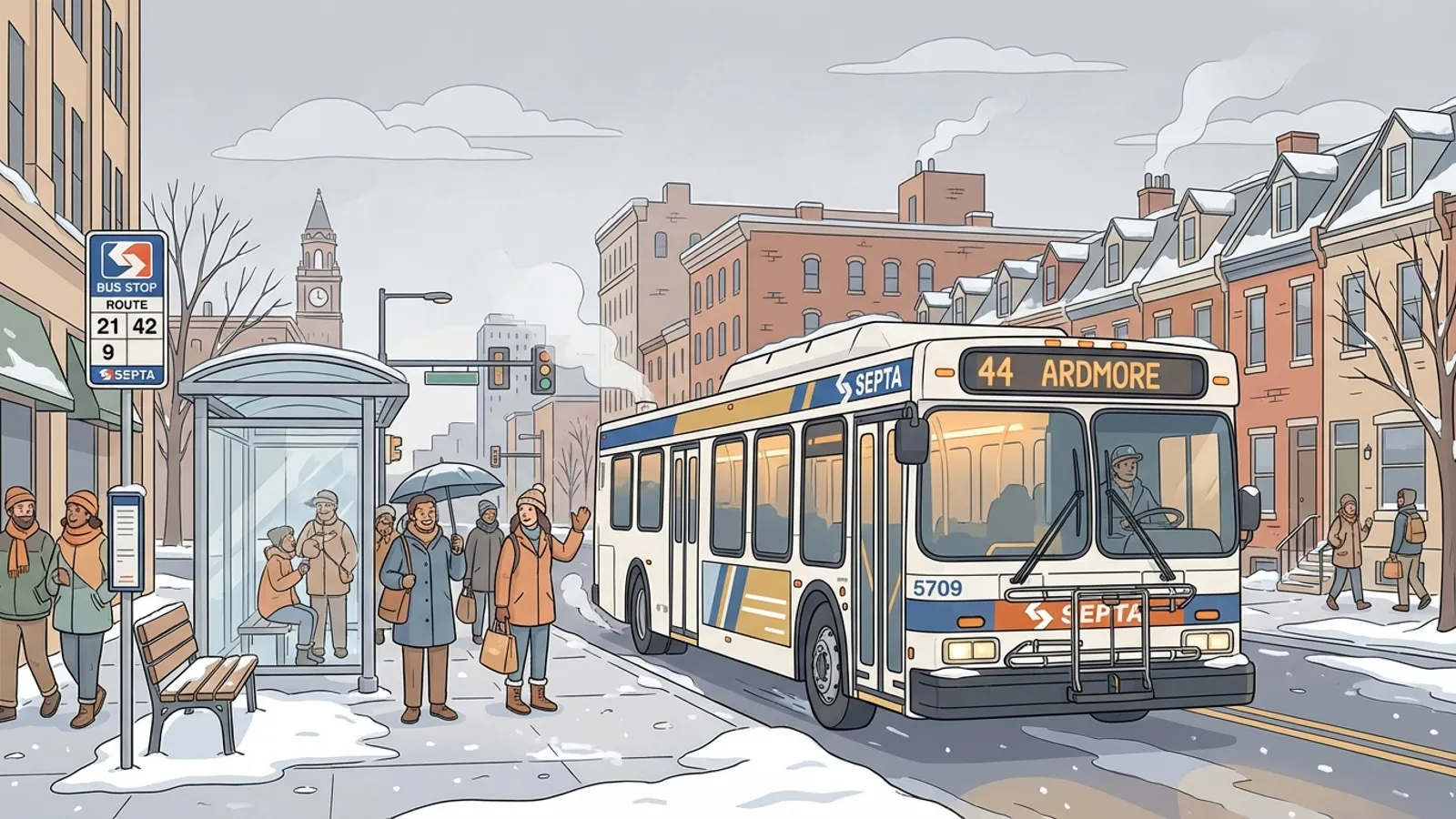 Philadelphia SEPTA Keeps Moving Through Winter Storm