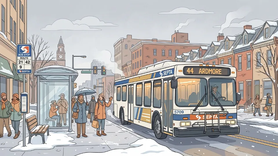 Philadelphia SEPTA Keeps Moving Through Winter Storm