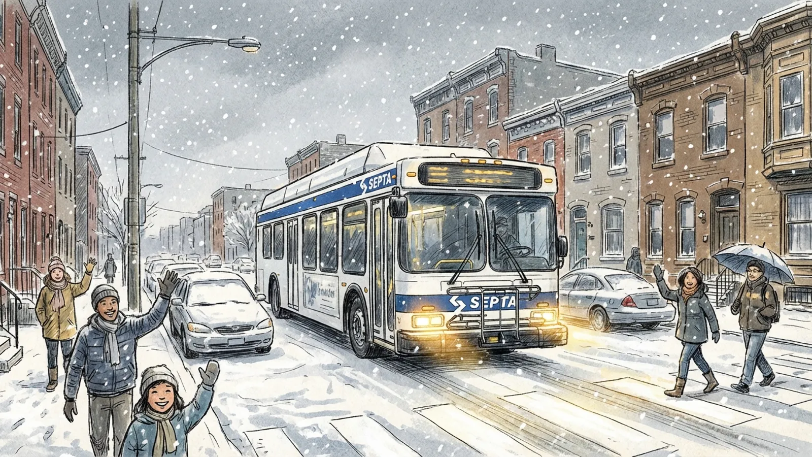 Philadelphia Transit Adapts to Sunday Snow