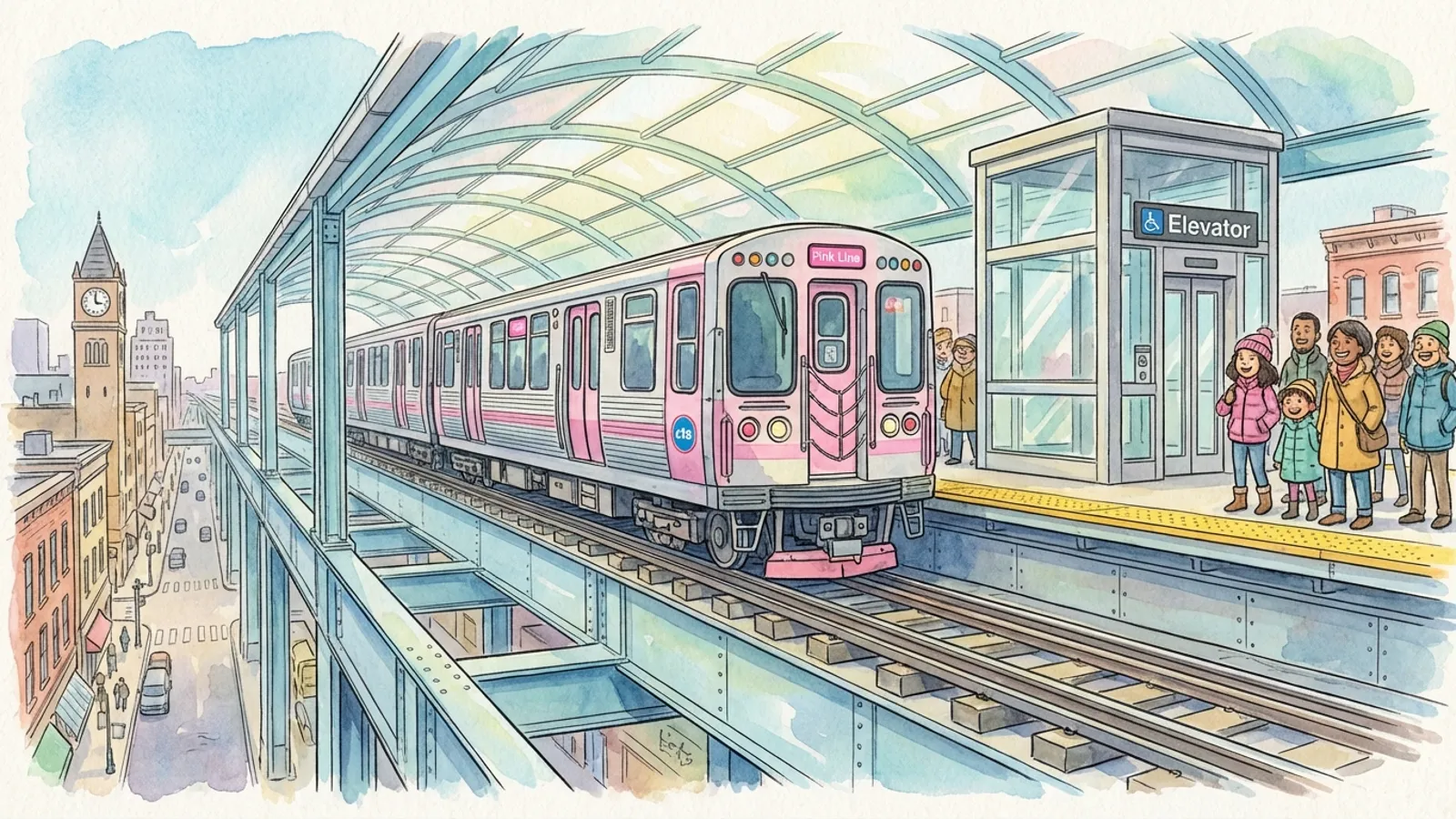 Chicago Pink Line Adapts as Elevator Repair Underway