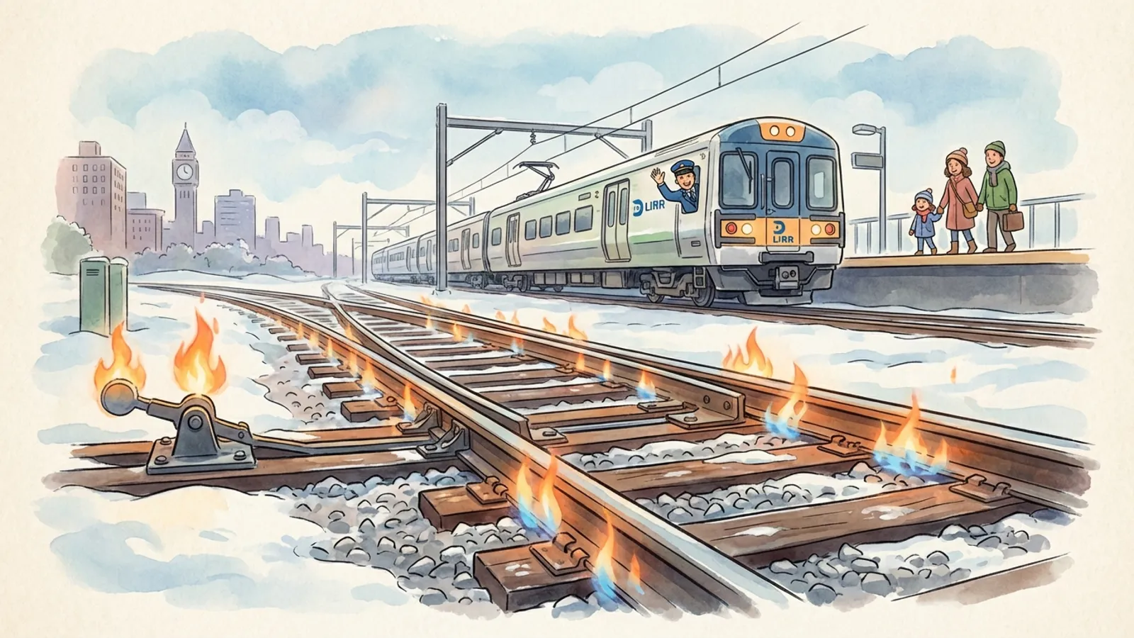 NYC LIRR Uses Fire to Keep Trains Moving in Winter