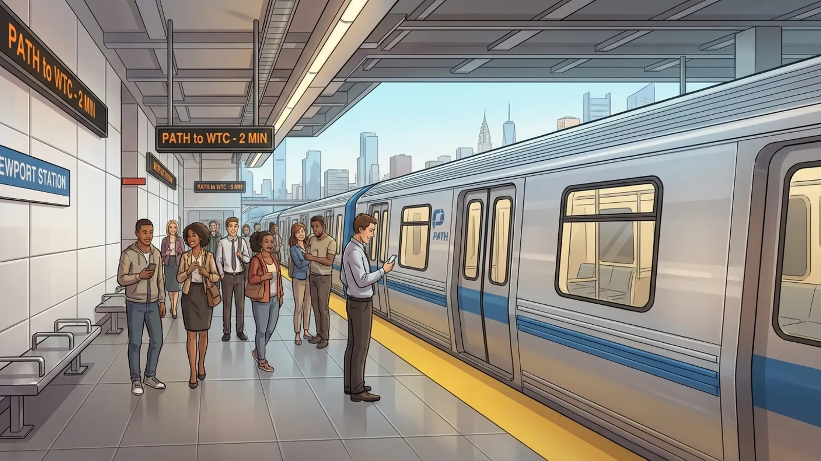 NYC PATH Newport Station Adapts to Single Track