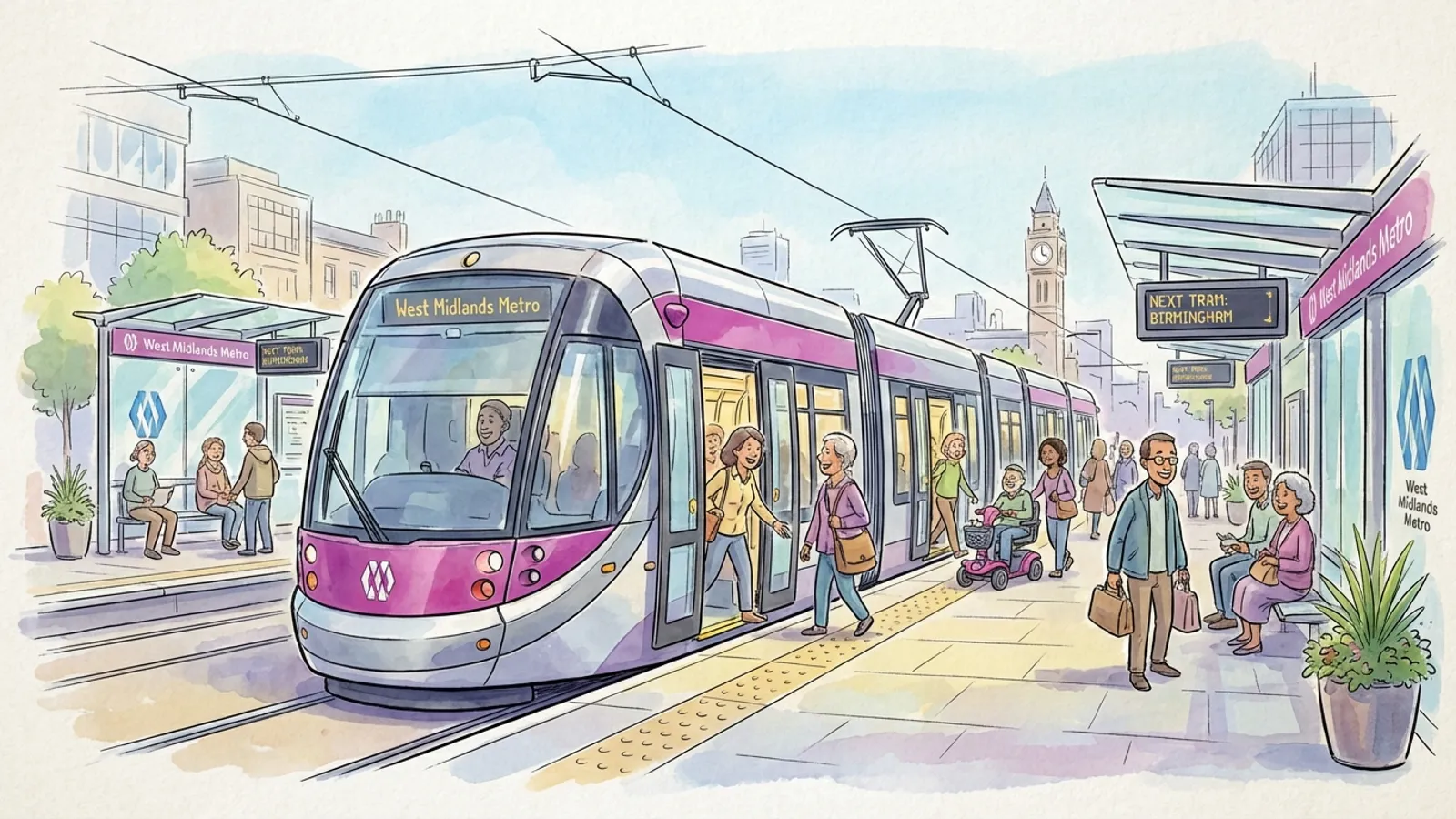 West Midlands Trams Deliver Smooth Service Today