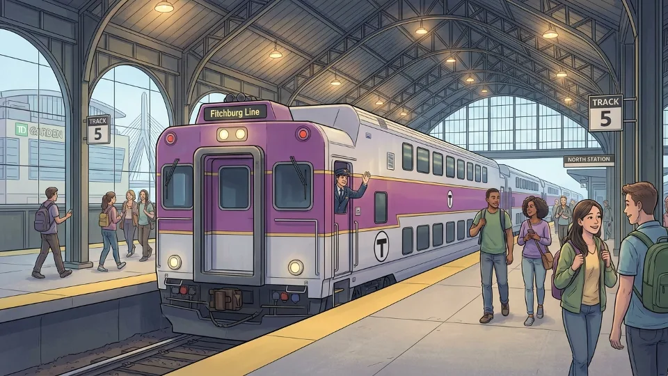 MBTA Fitchburg Line commuter rail train at North Station