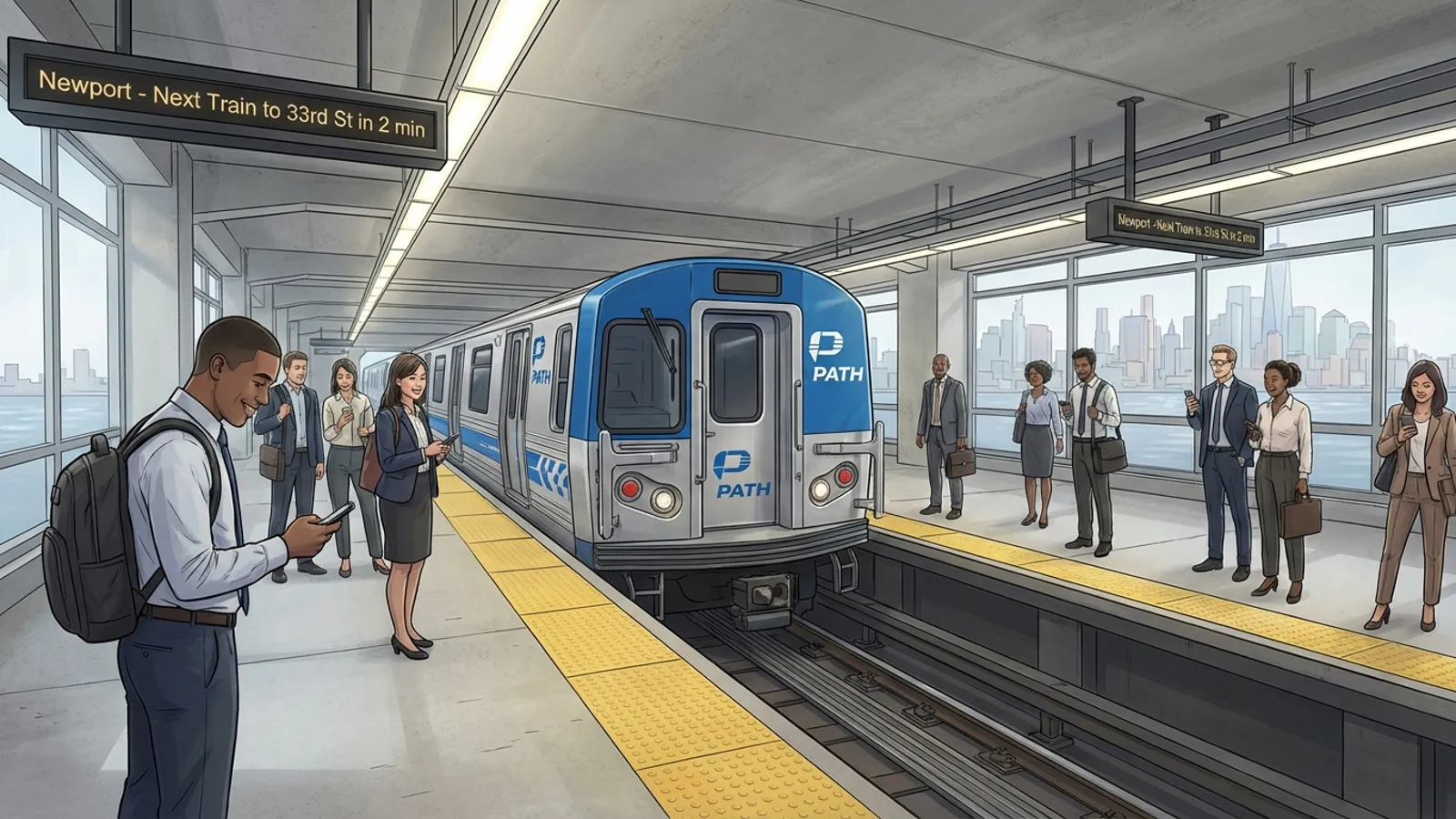 NYC-NJ Newport Station Adapts to Single-Track Service