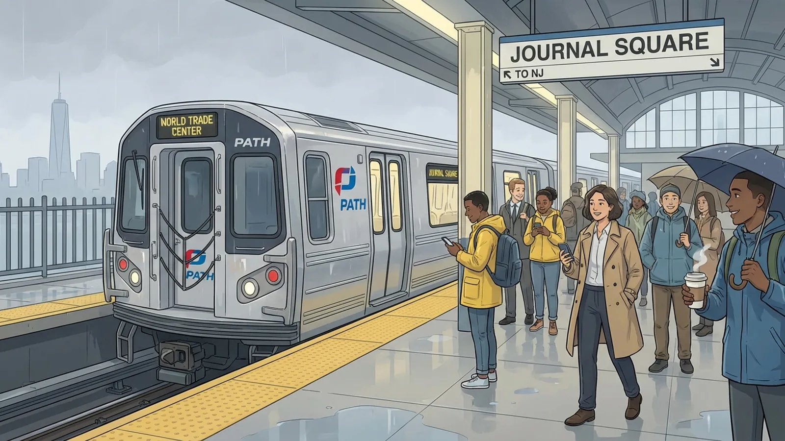 NYC PATH Preps for Storm, Service Continues