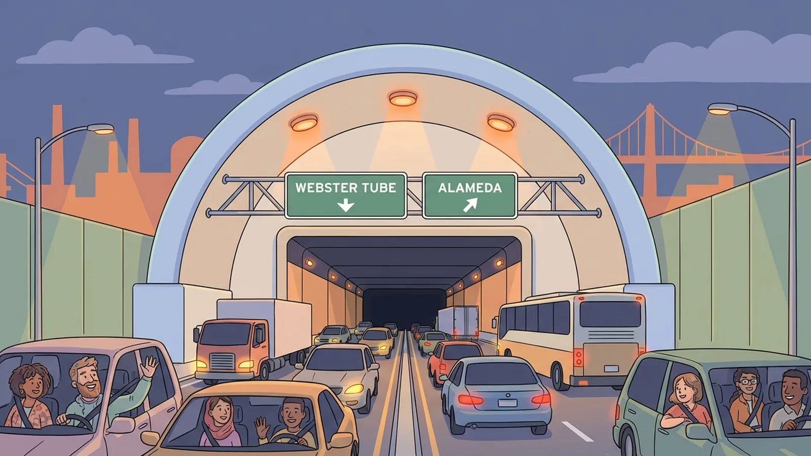 SF Webster Tube Closes Early — Posey Route Open