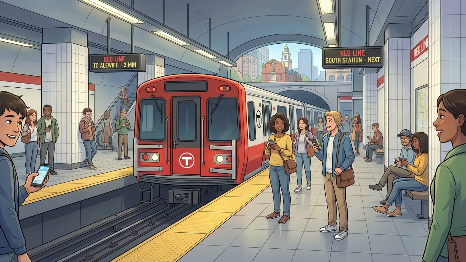 Boston Red Line Restored After Brief Disruption