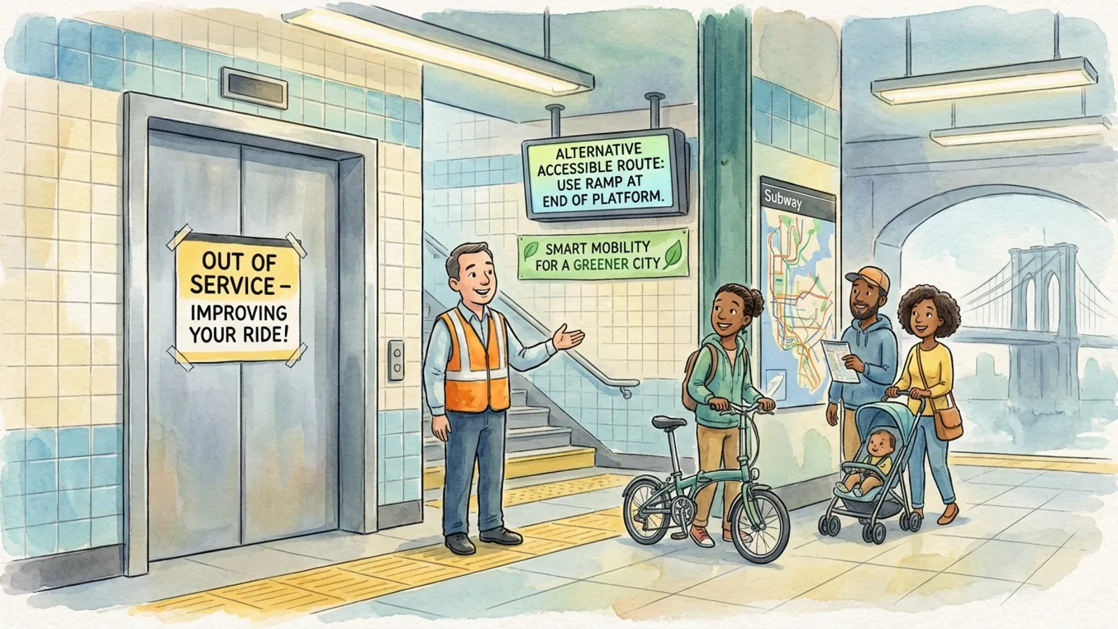 NYC-NJ Newport Station Elevator Repair Underway