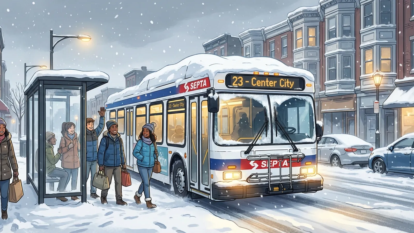 Philadelphia G Bus Resumes Service After Storm