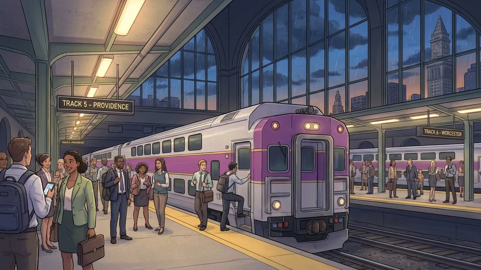 Boston Storm Delays Train — Crews Work to Restore Service