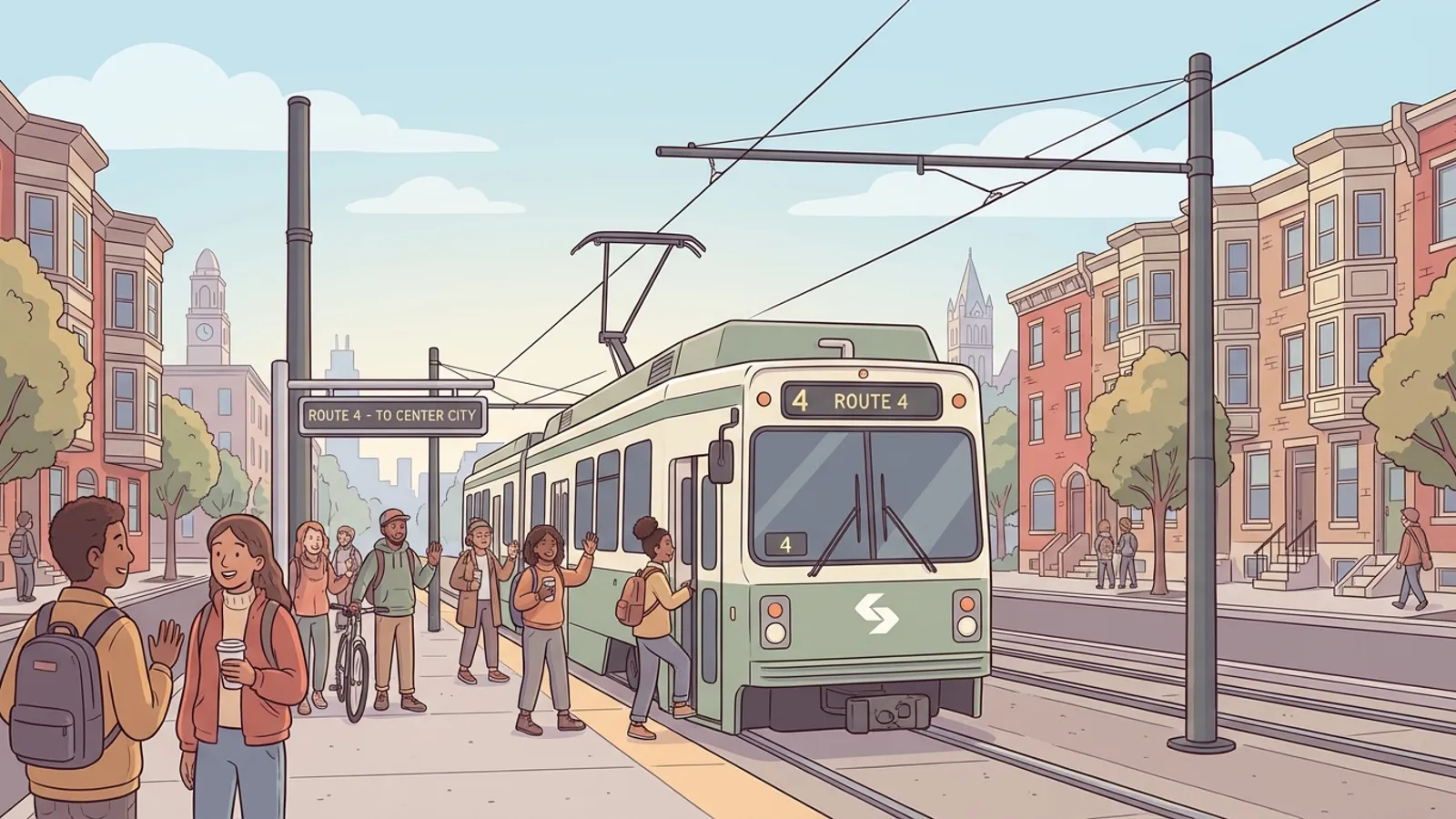 Philadelphia T4 Trolley Adapts With Shuttle Service