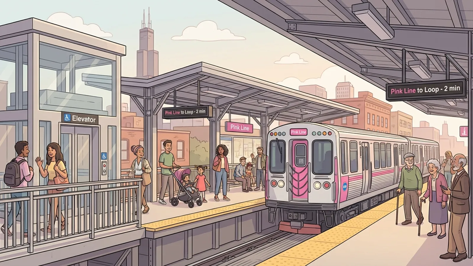 Chicago Pink Line Elevator Out — Repairs Underway