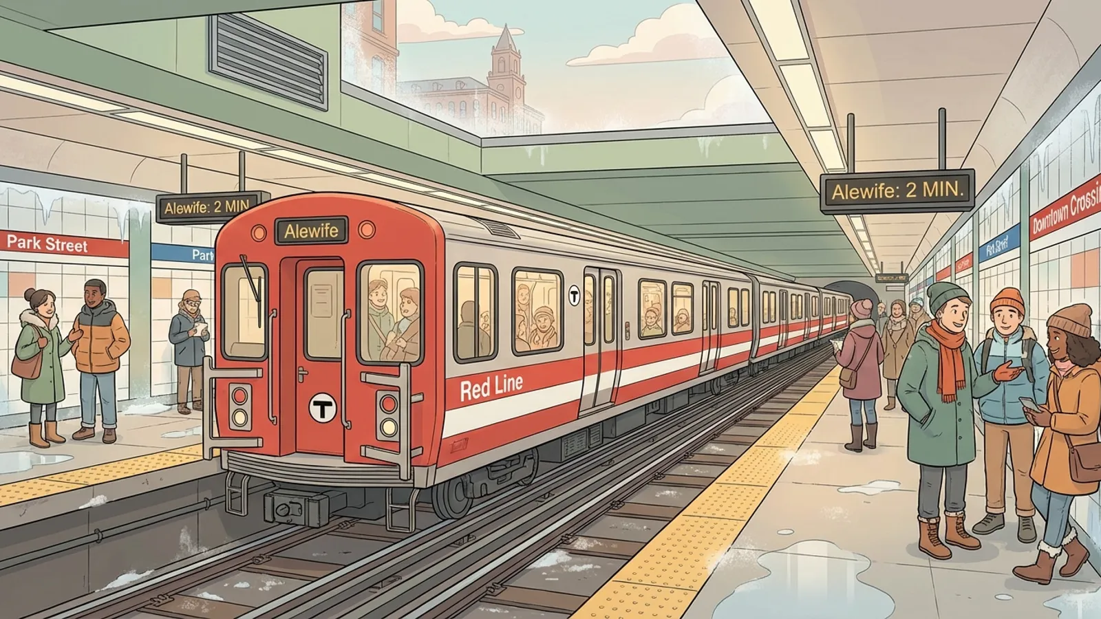 Boston Red Line Recovers, Service Gradually Improving