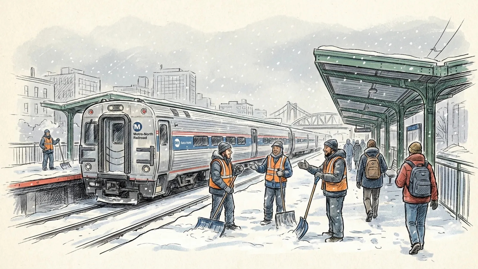 Metro-North Staff Keep NYC Trains Moving Through Storm