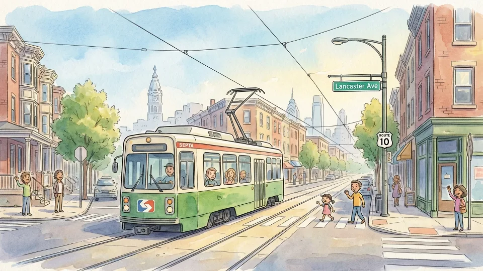 Philadelphia T1 Trolley Adapts After Track Obstruction