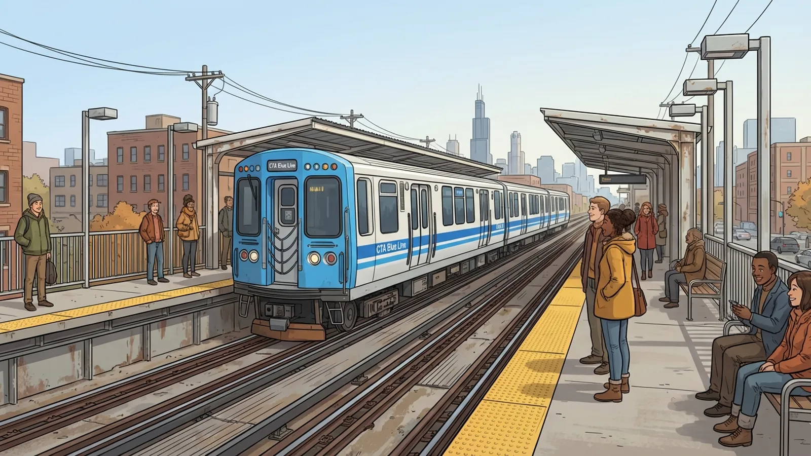Chicago Blue Line Adapts With Single-Track Service