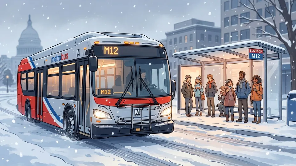 DC-MD-VA M12 Bus Adapts Route for Winter Safety