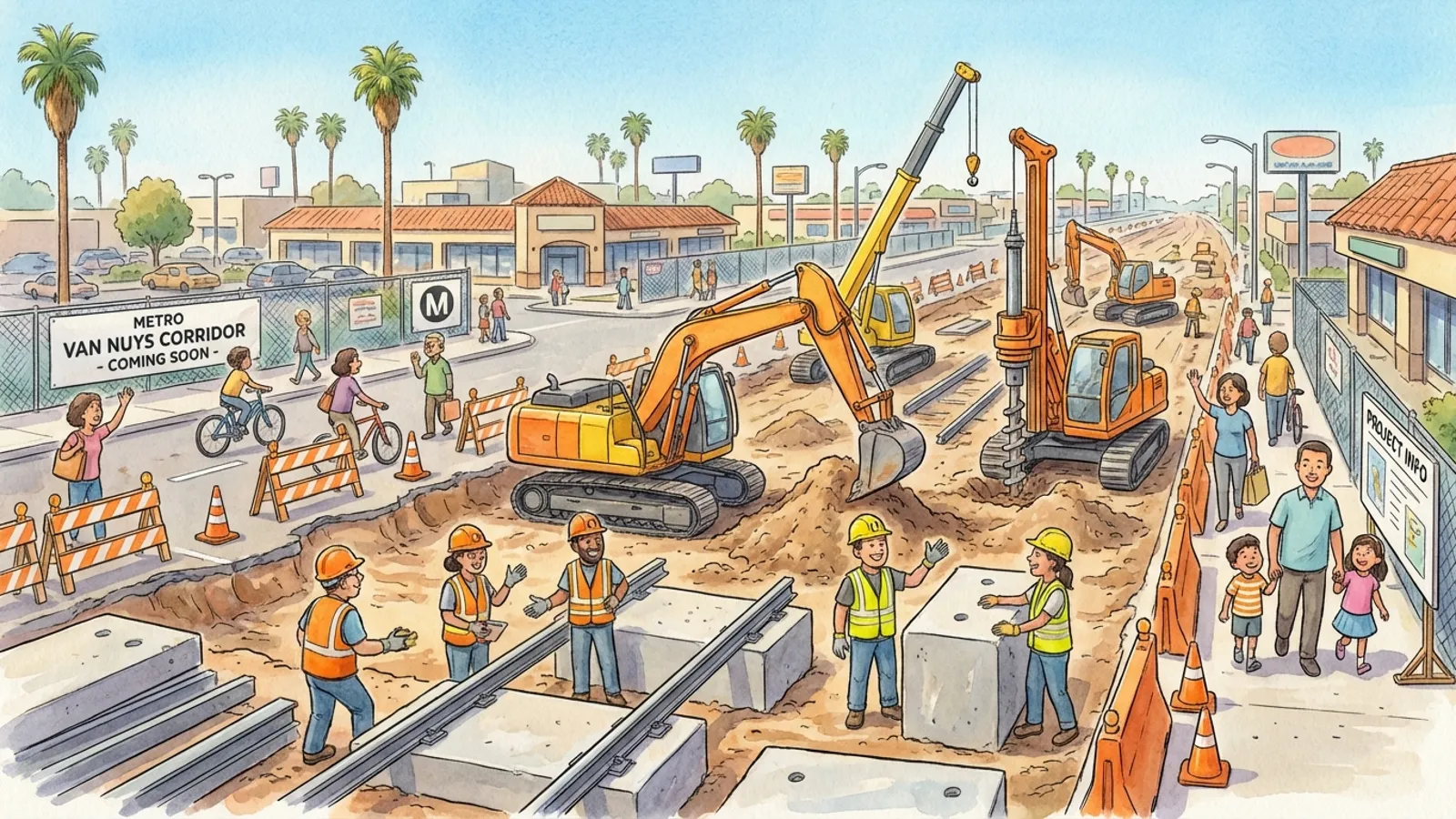 LA Light Rail Expands: Van Nuys Work Begins