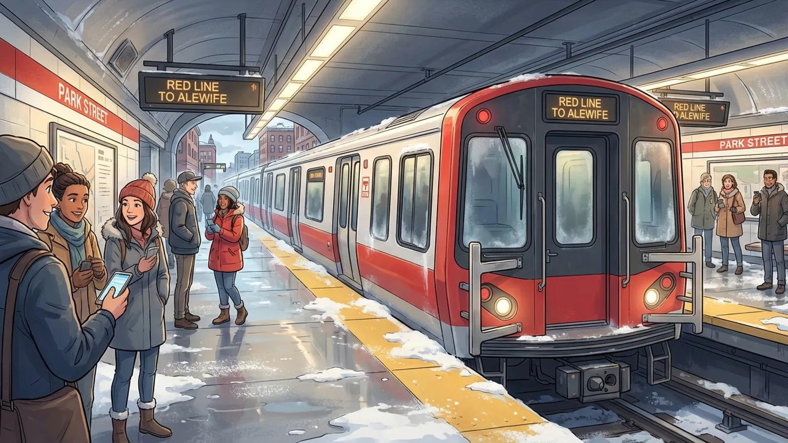 Boston Red Line Recovers After Winter Storm