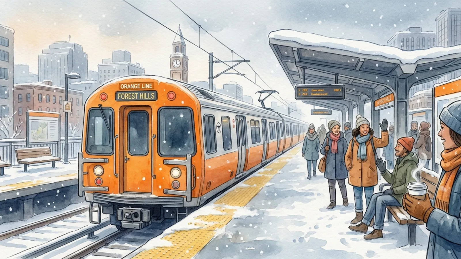 Boston Transit Adapts as Crews Battle Winter Weather