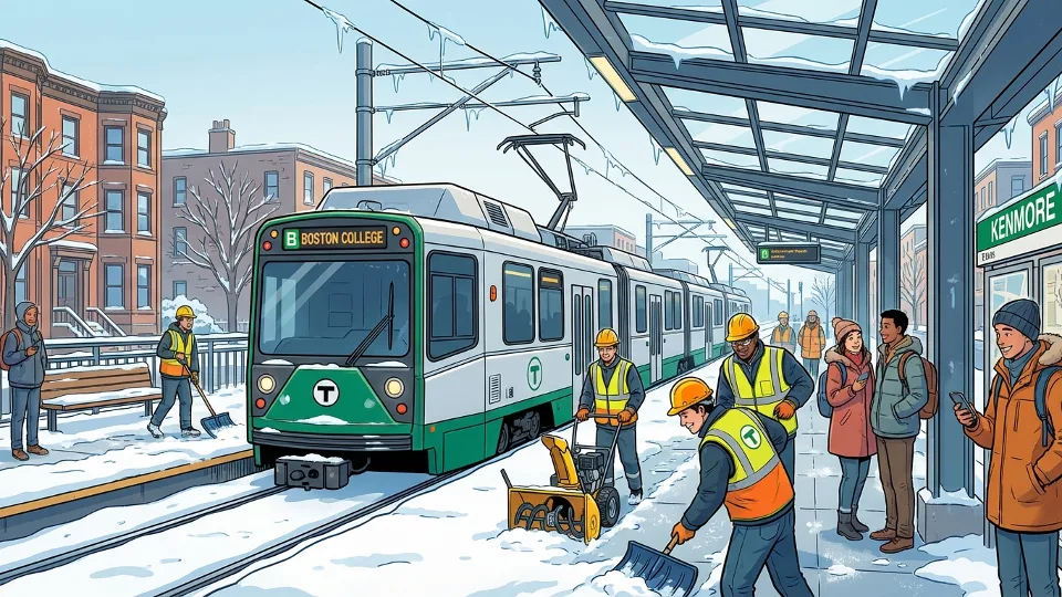 Boston MBTA Crews Work to Restore Storm-Hit Lines