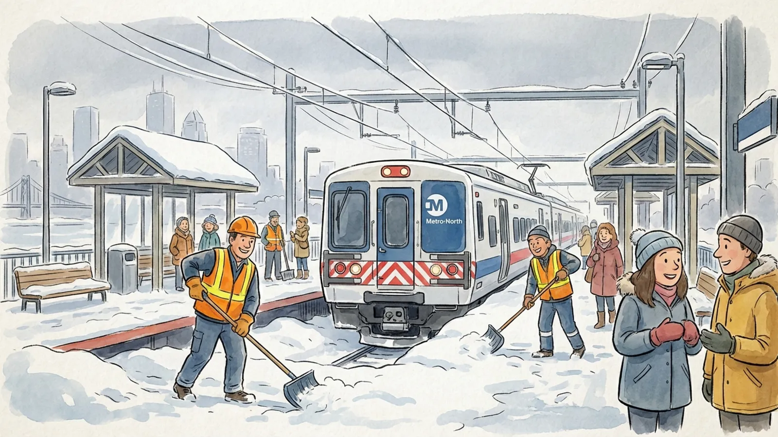 NYC Transit Workers Keep Trains Moving Through Storm