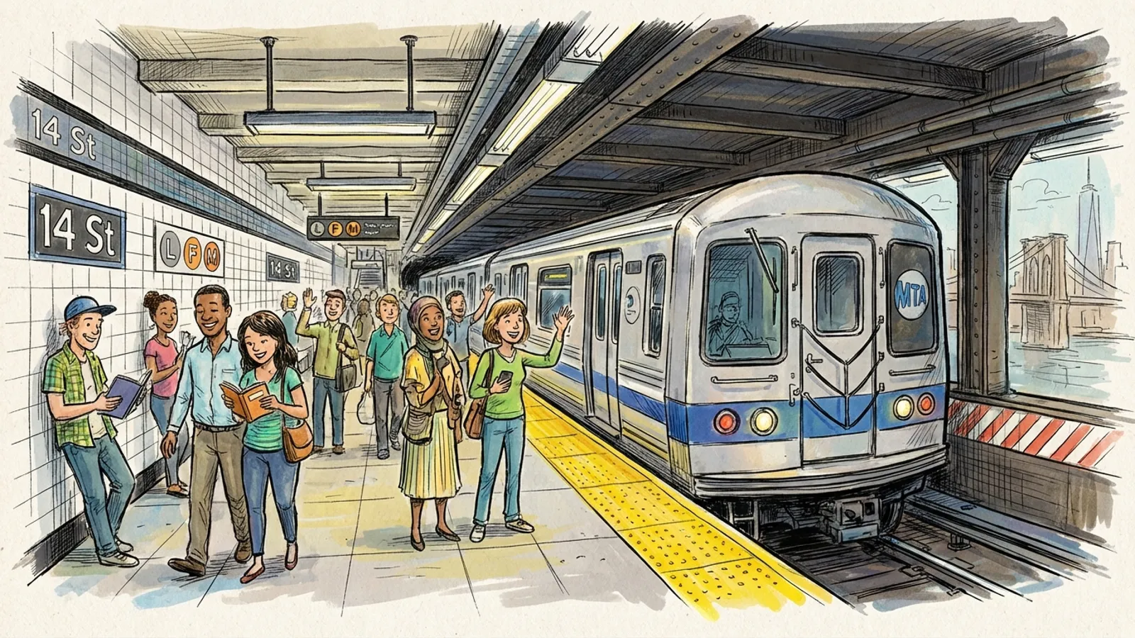 NYC 14 St Station Adapts With Single-Track Service