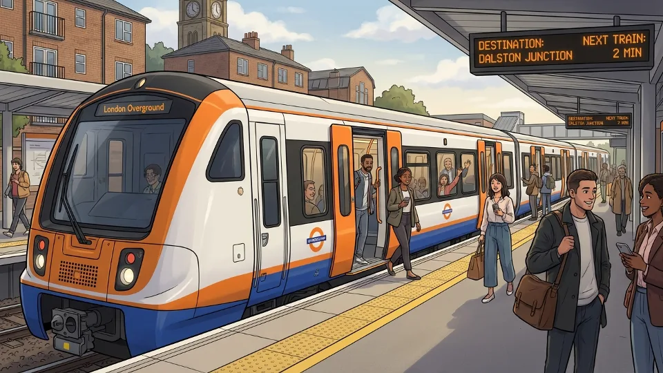 London Overground train at East London station