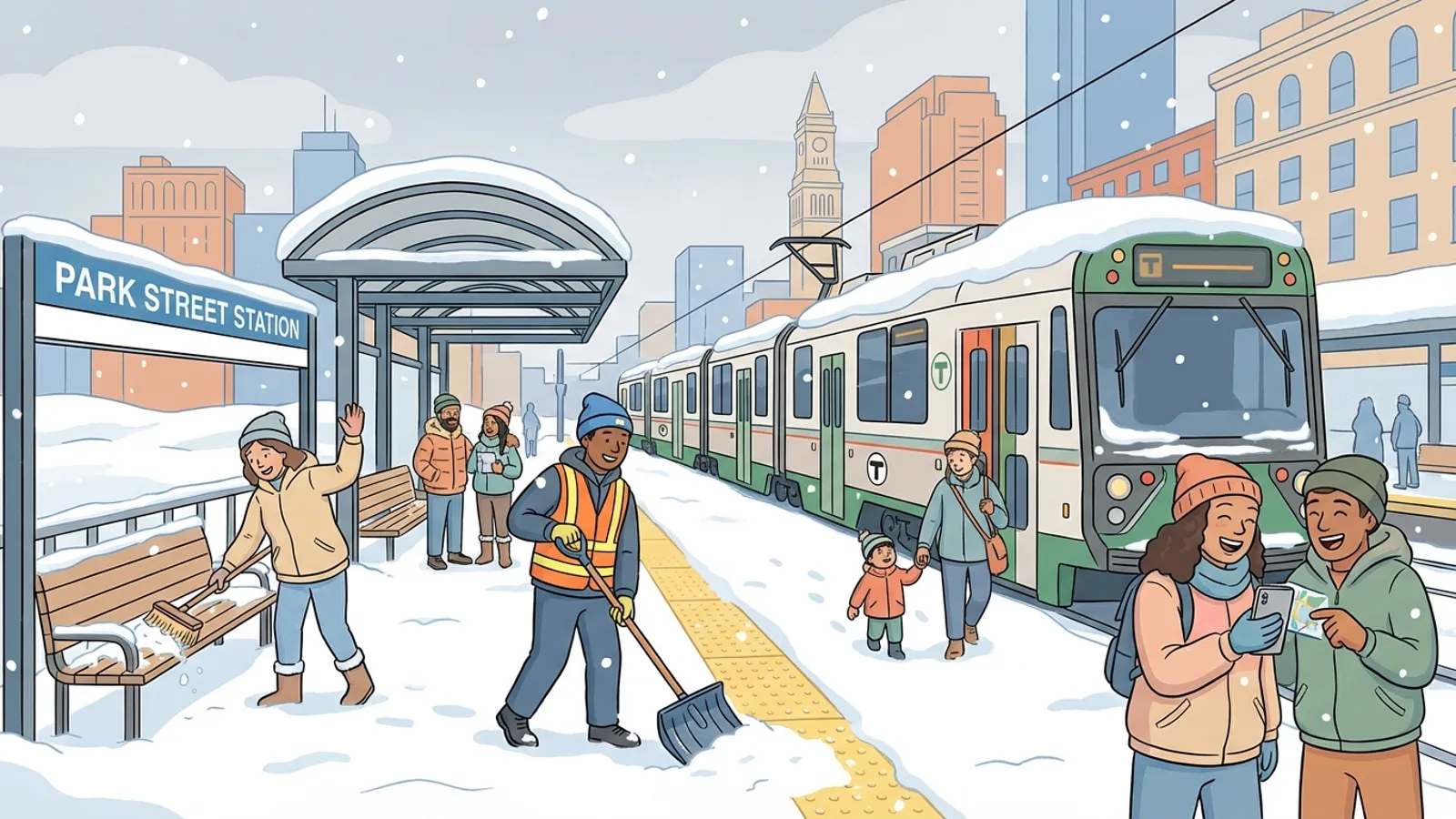 Boston Transit Adapts to Weekend Freeze