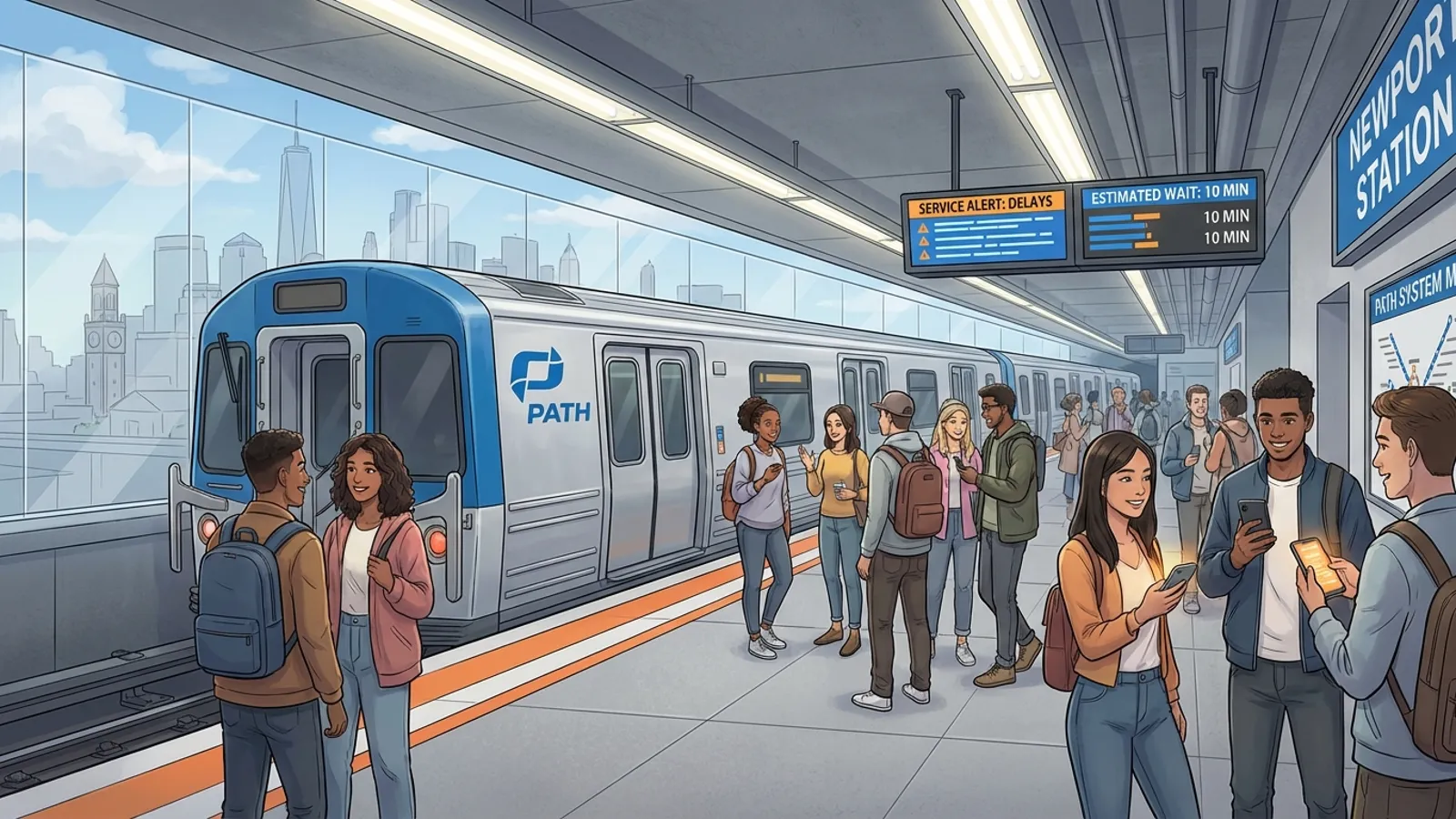 NYC-NJ Newport Station Adapts to Single-Track Service