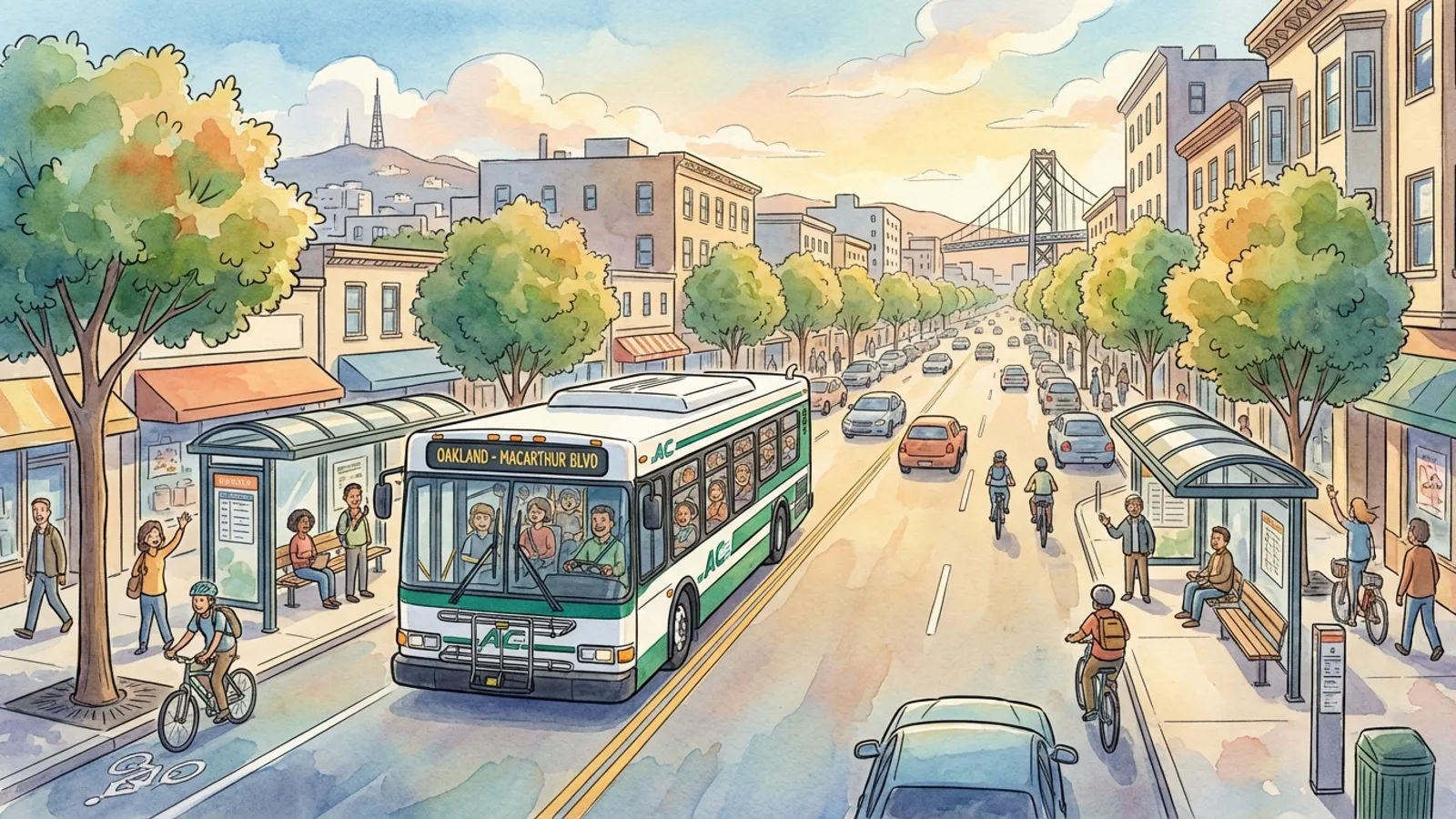 SF Bay Area Buses Return to MacArthur Boulevard
